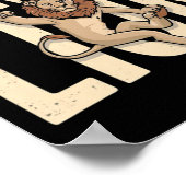 Poster Lion qui grimpe - Grimpeur drôle (Coin)