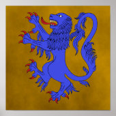 Poster Lion Rampant Azure (Devant)