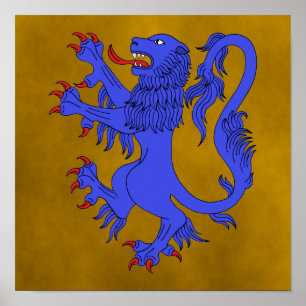 Poster Lion Rampant Azure