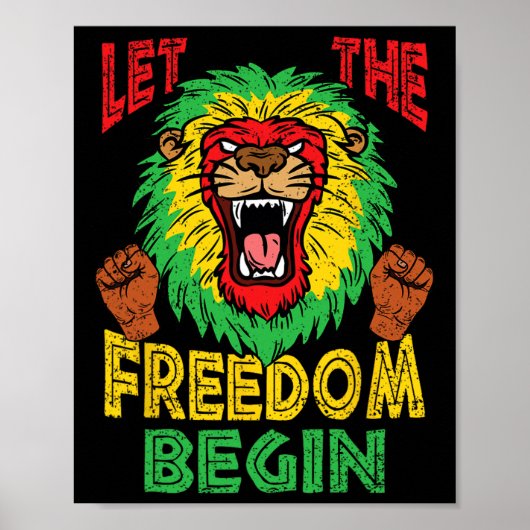 Poster Lion Rasta Liberté Junetdix Black Histoire Afrique (Devant)