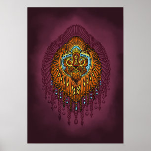Poster Lion Regal Spirit La Rue Mandala Tribale Ornée