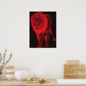 Poster Lion rouge de lueur (Cuisine)