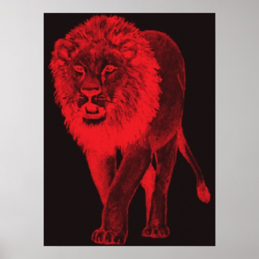 Poster Lion rouge de lueur (Devant)