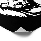 Poster Lion rugissant avec couronne (Coin)