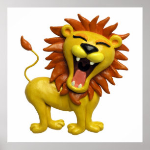 Poster Lion Rugissant Safari Baby Shower Nurserie