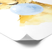 Poster Lion, Safari, gomme à bulles bleues, Garçon (Coin)