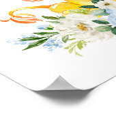 Poster Lion, Safari, Jungle, Fleurs Bleues, Pépinière (Coin)