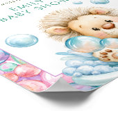Poster Lion Splash Bienvenue Bébé à la Fête de Naissance (Coin)