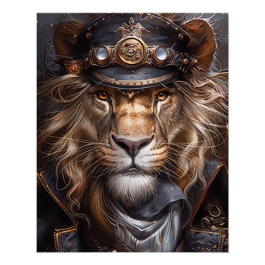 Poster Lion Steampunk (Devant)