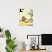 Poster Lion Storybook Illustrated Alphabet (Bureau à domicile)
