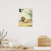 Poster Lion Storybook Illustrated Alphabet (Cuisine)