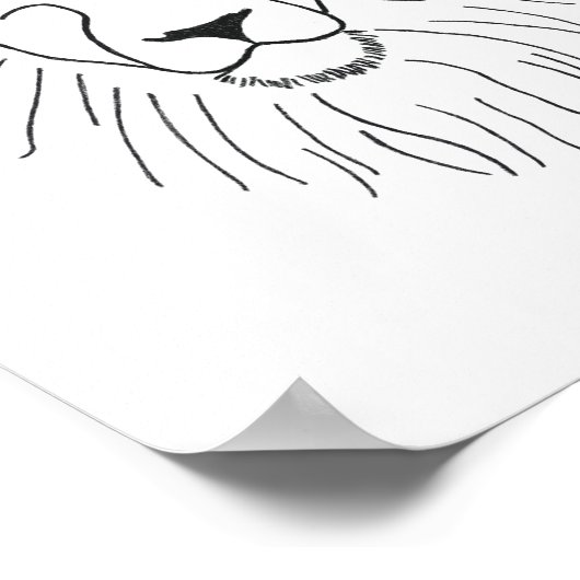 Poster Lion tracé (Coin)