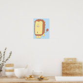 Poster Lion unique avec un grand visage. (Cuisine)