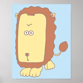 Poster Lion unique avec un grand visage.