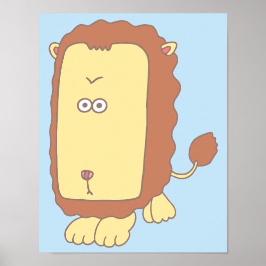 Poster Lion unique avec un grand visage. (Devant)