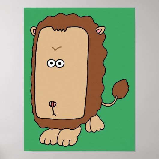 Poster Lion unique avec un grand visage. (Devant)