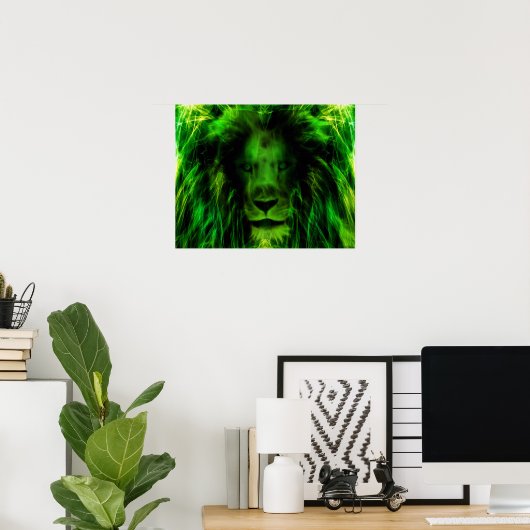 Poster Lion vert (Bureau à domicile)