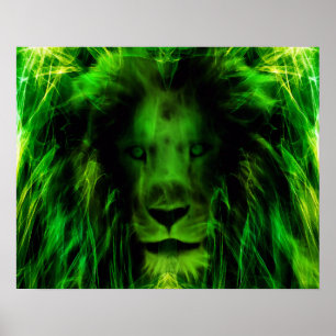 Poster Lion vert