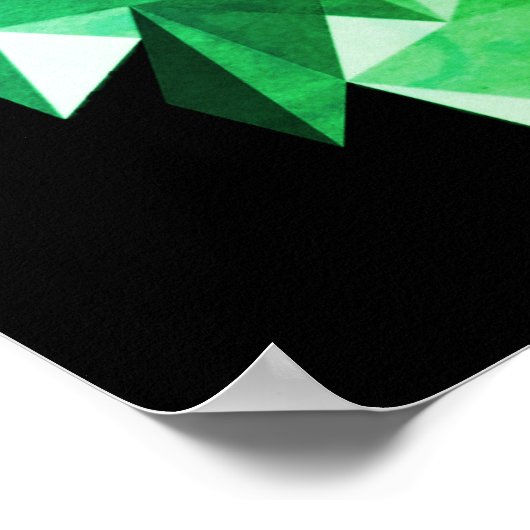 Poster Lion vert géométrique (Coin)