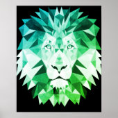 Poster Lion vert géométrique (Devant)