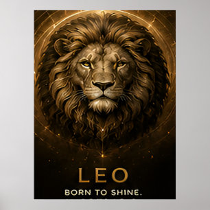 Poster Lion Zodiaque Lion Céleste Symbole d'Astrologie