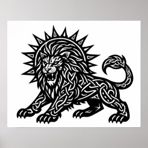 Poster Lion Zodiaque Soleil‑Crinière Lion BurnsInHell