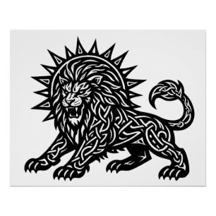 Poster Lion Zodiaque Soleil‑Crinière Lion BurnsInHell