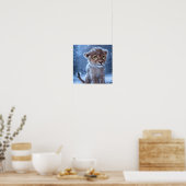 Poster Lionceau mignon dans la neige (Cuisine)
