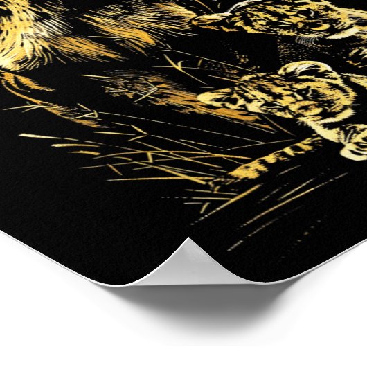 Poster Lioness Cubs Hunter Team Lion Wildlife Sketch (Coin)