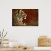 Poster Lioness in the Shade peinture numérique (Cuisine)