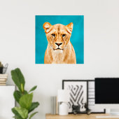 Poster Lioness Portrait Peinture Wild Life Amateurs Cadea (Bureau à domicile)