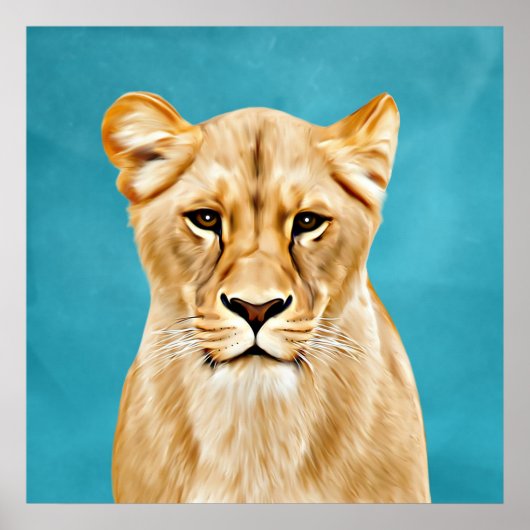 Poster Lioness Portrait Peinture Wild Life Amateurs Cadea (Devant)