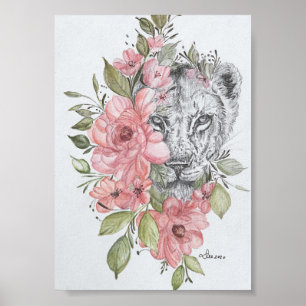 Poster Lioness Premium Canvas Gloss (5x7)