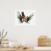 Poster Lionfish - Conception abstraite - Découpe d'une ph (Cuisine)