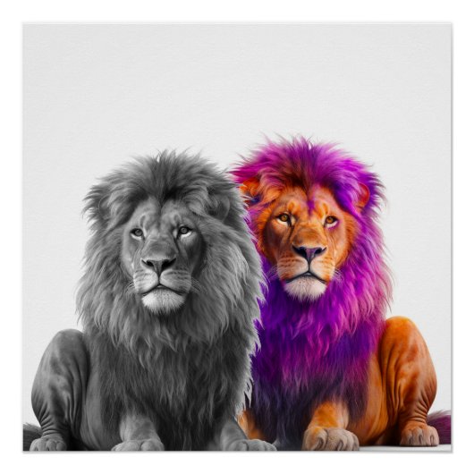 Poster Lions Artsy (Devant)