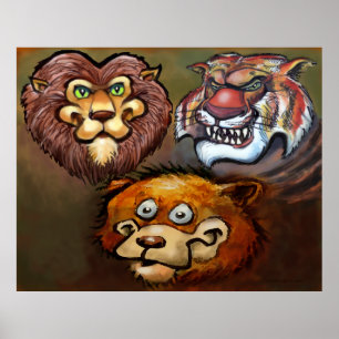 Poster Lions et tigres et ours Oh My!