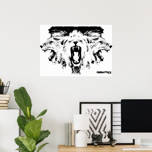 Poster Lions RAWR (Bureau à domicile)