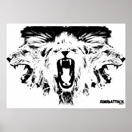 Poster Lions RAWR (Devant)