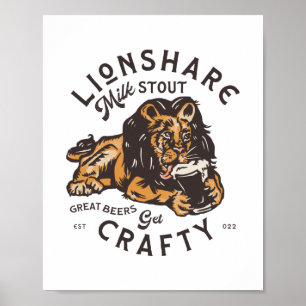 Poster Lionshare Milk Stout : Great Beers, Get Crafty