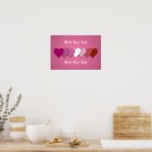 Poster Lipstick lesbian pride hearts with custom text (Cuisine)