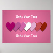 Poster Lipstick lesbian pride hearts with custom text (Devant)