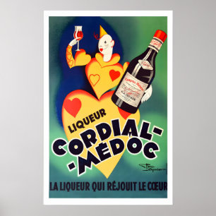 Poster Liqueur Médoc Cordial Champagne Boisson Alcoolique