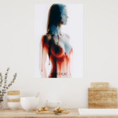 Poster "Liquid Allure" Translucide Silhouette Mur Art (Cuisine)