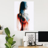 Poster "Liquid Allure" Translucide Silhouette Mur Art (Bureau à domicile)