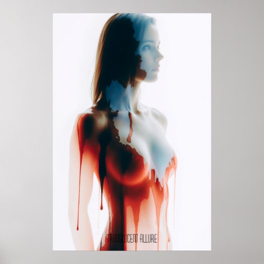 Poster "Liquid Allure" Translucide Silhouette Mur Art (Devant)