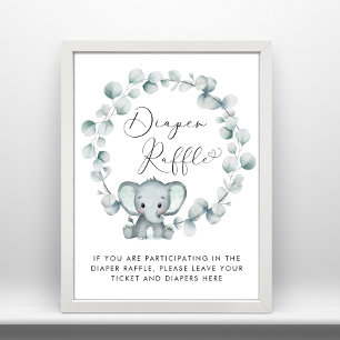 Poster Liquide de Baby shower éléphant Déposer