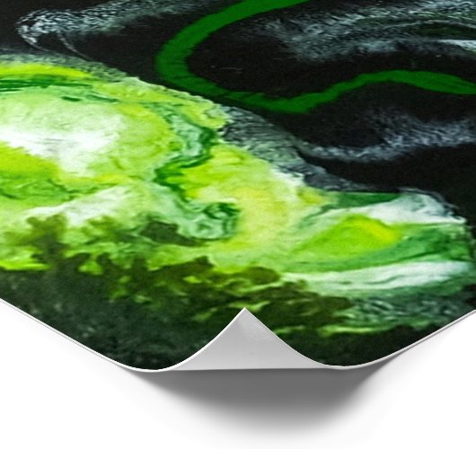 Poster Liquide vert et blanc (Coin)