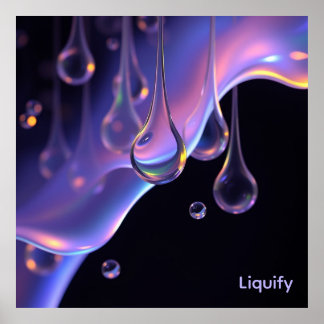 Poster Liquify - Imaginaire AI  Sci-fi Art numérique Impr
