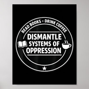Poster Lire des livres boire du café démonter les système