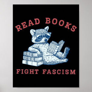 Poster Lire des livres résiste au fascisme résistance drô